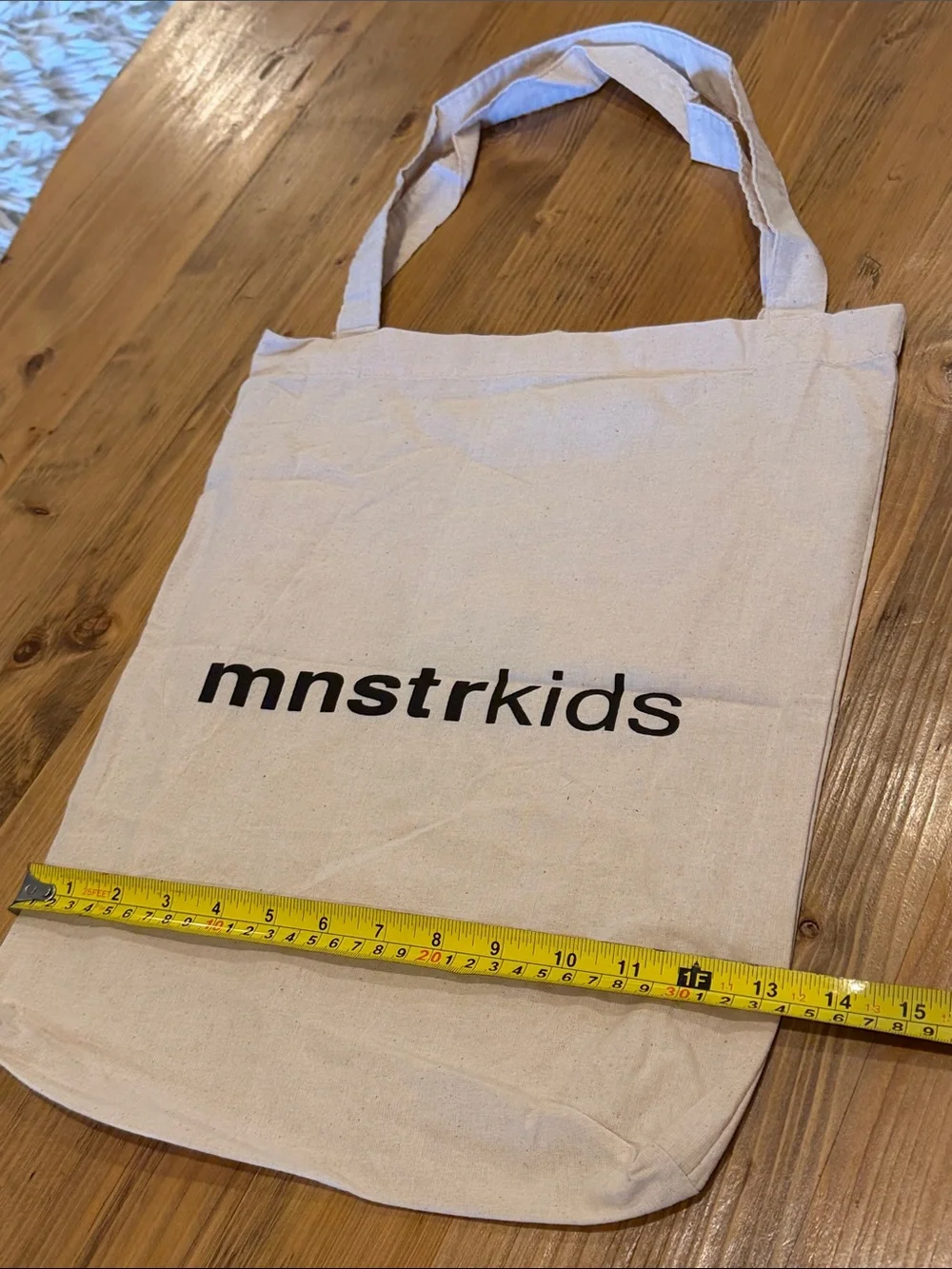 Munster Natural Canvas Tote with Black mnstrkids Logo